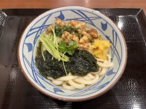 ゆず香るあさり天と海苔の旨だしうどん